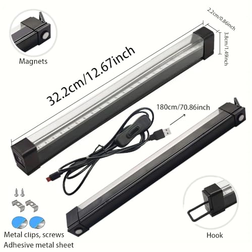 UV Black Light Bar for Room, Cabinet, Holiday Halloween Decorations, Body Paint, Poster, Fluorescent Tapestry, Glow Party 4 Pcs