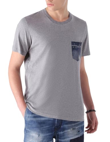 T-shirt Diesel T-Bascon-Round homme, fini les cols détendus et le tissu qui rétrécit