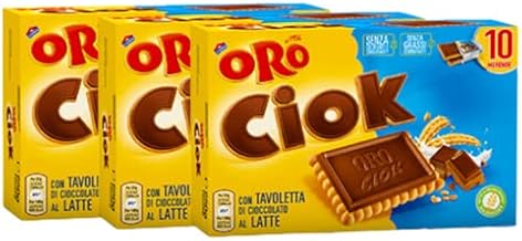 3x Gold Ciok Biscuit Snack with Milk Chocolate Bar 250 g [3 Packs]