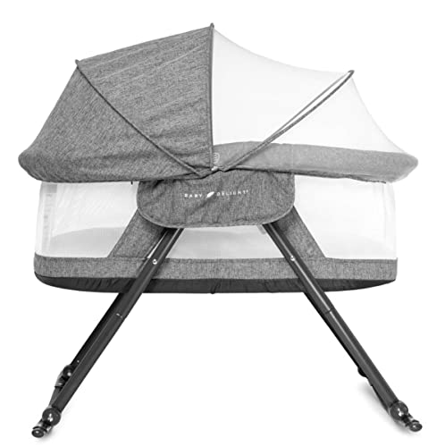 Baby Delight Slumber Deluxe Rocking Bassinet, Portable Baby Bassinet, Removable Canopy, Charcoal Tweed by Baby Delight - Used condition - US$73.61