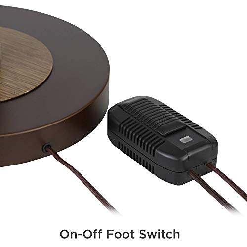 Franklin Iron Works Astoria Rustic Farmhouse Industrial Standing Floor Lamp Tree 3-Light 71" Tall Bronze Faux Wood Faux Tea Alabaster Glass For Living Room Reading House Bedroom Home Office #TOP4