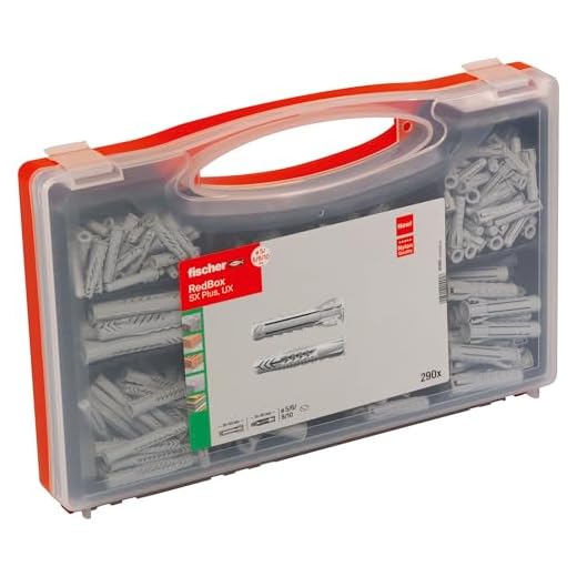 fischer - Caja de tacos para pared SX/UX para colgar tv pared, 290 unidades