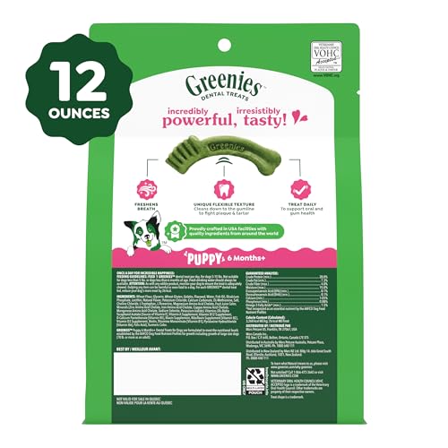 Greenies Puppy Teenie Natural Dental Dog Treats, Original Flavor, 43 Count | Vet-recommended, clinically-proven, for puppies 6 months+, cleans to gumline, DHA & calcium, puppy dog treats, dogs 5-15 lbs - image 9