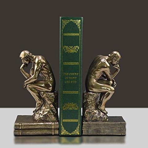 Thinker Cast Iron Resin Bookends by BDXZJ Cover