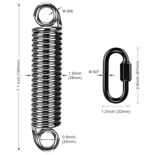 SELEWARE Molas de balanço resistentes para cadeira de rede, balanço de varanda, suporte de rede, des