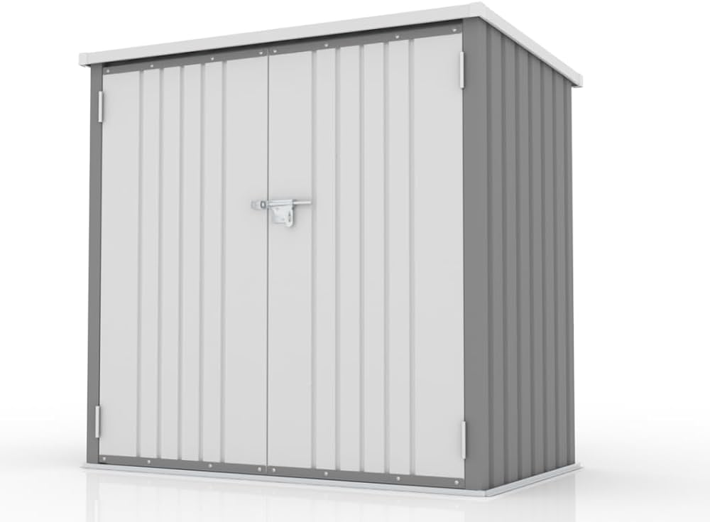 金属製屋外用物置 金属製小屋 ロック可能なドア付き 金属製屋外用物置 金属製小屋 ロック可能なドア付き 金属製屋外