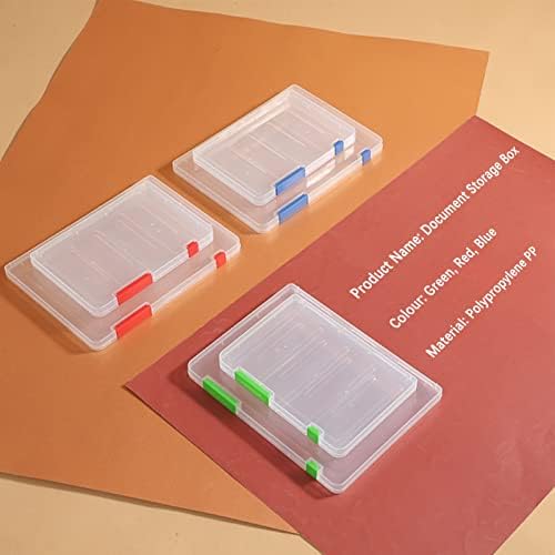Plastic File Box A5 - Pack of 3 Waterproof Portable Document Folders for 24×17 cm Paper, Transparent Storage Organizer Cases with Snaps and Lids for Magazines, Office Supplies, School