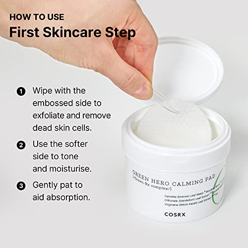 Cosrx Green Tea Cleansing Pad, Relief Redness, Face Toner For Sensitive & Irritated Skin, Soothing, Hydrating, Refreshing, 70 Pads #TOP6