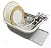 SAMMART Collapsible Dish Drainer with Drainer Board - Foldable Drying Rack Set - Portable Dinnerware Organizer - Space Saving Kitchen Storage Tray (Grey)