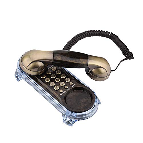 Antique wall-mounted retro telephone Cable-fixed telephone Land-line fashion telephone for home hotel(Bronze)