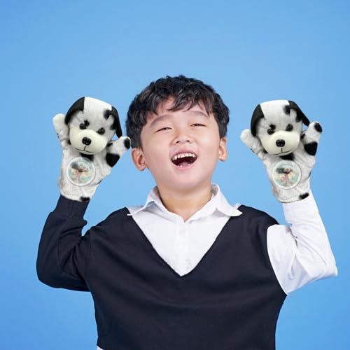 Image of White Dalmatian Dog Hand Puppets for Kids Learning | Soft Plush Hand Puppet Toys for Storytelling, Role Play & Interactive Teaching | Educational Toys for Kids & Toddlers