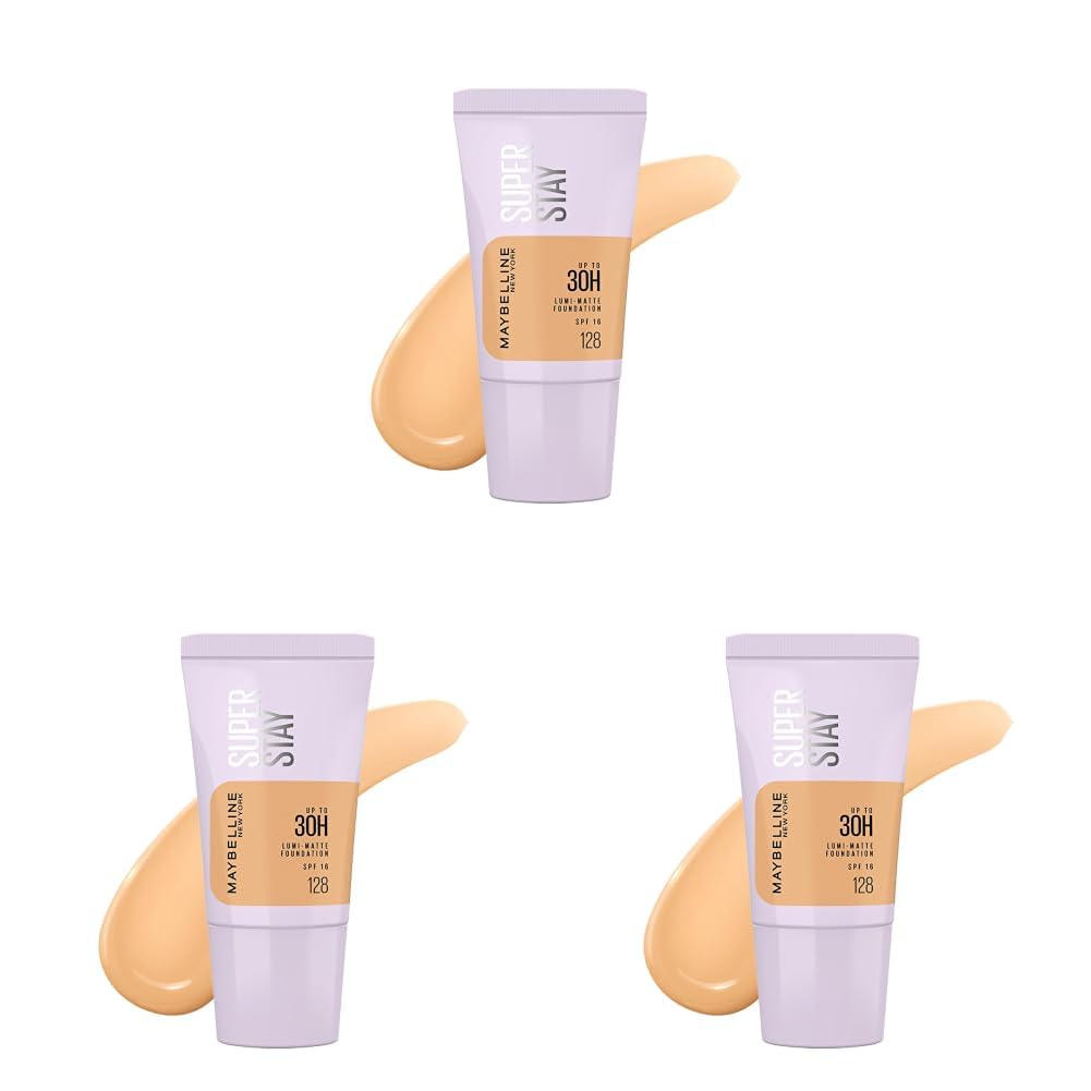 Maybelline New York Super Stay Lumi Matte Liquid Foundation, 128 (Pack of 3)-image-33