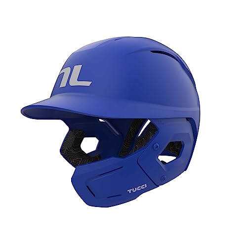 TUCCI Potenza Batting Helmet with Jaw Flap, S/M, Matte True Royal Blue, Right-Handed Hitter