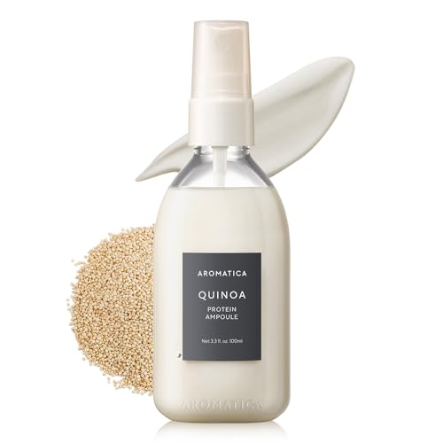 AROMATICA Quinoa Protein Hair Ampoule 3.38 fl. Oz - Vegan Protein Hair Serum for Silky Hair | Nourishing Dry, Damaged Hair | Silicone Free