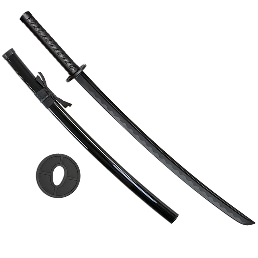 ECOMMUR Bokken Decorativa para Deporte de Katana | Espada Decorativa o Juego de Madera de bambú, TOLE10 32747 de Entrenamiento Negra, Fibra | para Deporte, práctica, colección y exposición
