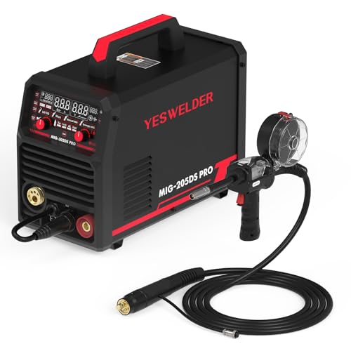 Image of YESWELDER MIG-205DS PRO MIG Welder 5 in 1 Gas MIG/Flux Core MIG/Spool Gun MIG/Lift TIG/Stick & 150A Spool Gun LBT150 European Connector Welder with 2-Pin Control Switch