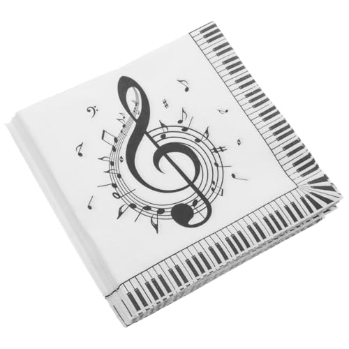 VALICLUD Musiknoten Servietten 40 StüCk – Dekorative Partyservietten FüR Feste Und Feiern Einmalige Hygienepapiere FüR Zuhause Bunte Musik Party Dekorationen
