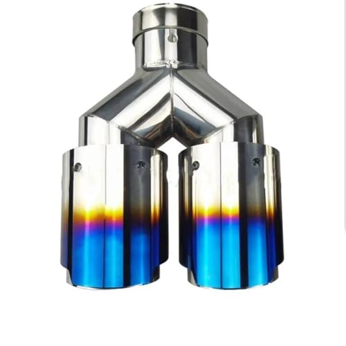 Silencieux d'échappement double en acier inoxydable au fini bleu brillant pour magnifier votre auto