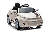 Zippy Toys, Carro Elétrico Infantil Fiat 500 Branco 12V com controle remoto