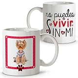 LolaPix Regalos Originales para Amigos. Taza Personalizada. Regalo Personalizado. Foto Mascota. Cerámica 330ml. Diseño Perro Vivir