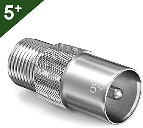 5 Plus Female To Male 5 PCS TV Aerial Coaxial Coupler,Satellite T/F Type Screw Connector Socket to RF Coax Aerial Adapter
