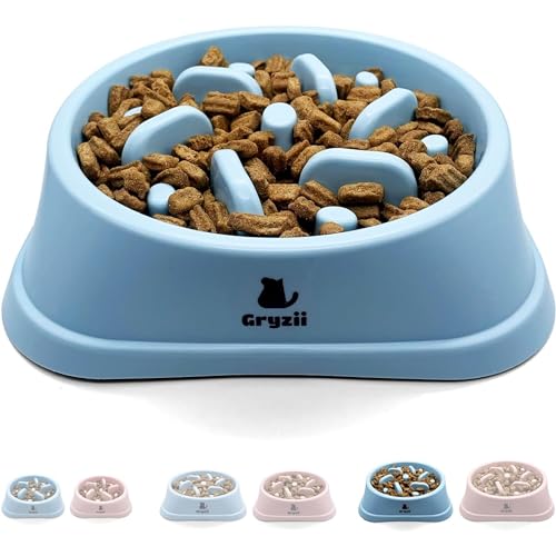 Comedero para perros grande | Comida lenta y saludable, comedero lento, digestivo, antivómito, base antideslizante, para perros grandes y XXL (azul, perro grande)