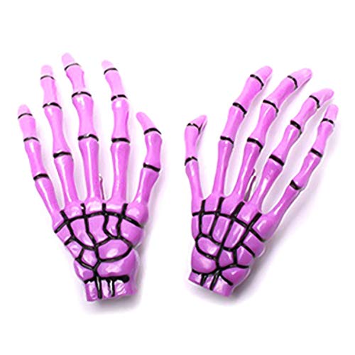 zhengao Brilliant 2x girl Skeleton hand bone hair clip with blood luminous Skeleton hand hair clip(None PP)