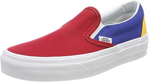 Vans Unisex Adults' Classic Slip on Trainers, Multicolour ((Vans Blue Yacht  Club) Red/Blue/Yellow Qf2), UK EU