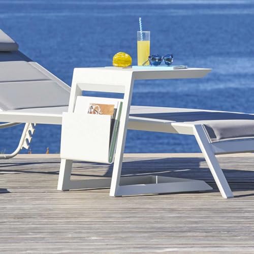 Table d'appoint de jardin Allure Blanc compacte pour optimiser votre balcon