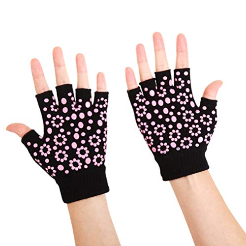 Luvas de meio dedo de algodão sem dedos da Besportble, luvas antiderrapantes para treino, luvas que