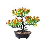 Helilyco Árbol frutal artificial, planta realista para decoración de interiores, árbol sintético multicolor de plástico, habitación, habitación, oficina, cafetería, 26 x 22 cm