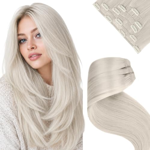 Image of LaaVoo Clip In Hair Extensions, Straight Soft Hair, 20 Inch 5Pcs 80g | Clip On Extensions Human Hair Adopt Flexible Structure, Support Tool-Free Installation, And Removal