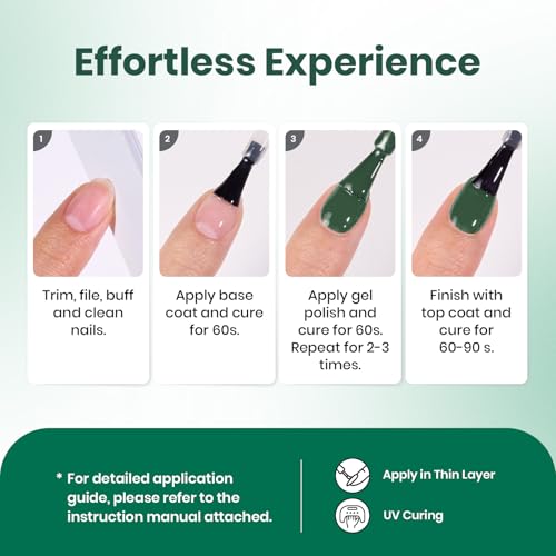 Image of Beetles Green Gel Nail Polish - EverGleam Glitter Gel Polish, 15ml Soak Off UV LED Shimmer Emerald Green Nail Art Color, Long Lasting Glossy Manicurefor Salon and DIY Nail