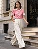 Aottori T-Shirt Women UK Summer Cotton Short Sleeve Tee Shirts Crew Neck Heart Print Tshirt Ladies Basic Casual Oversize Top Pink L #1