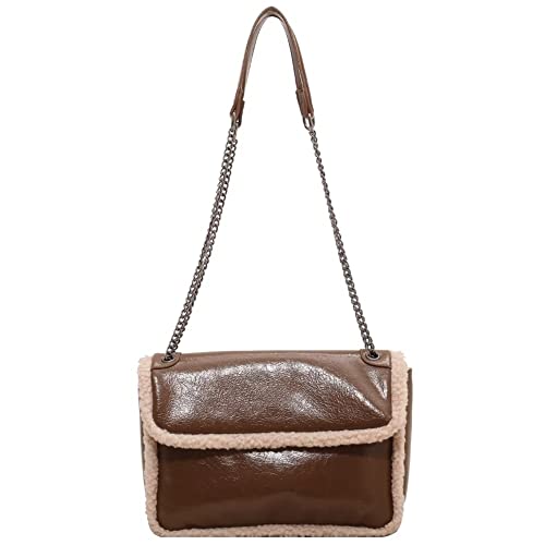 Mudono Shoulder Bag for Women Soft Glossy Crossbody Bag Square