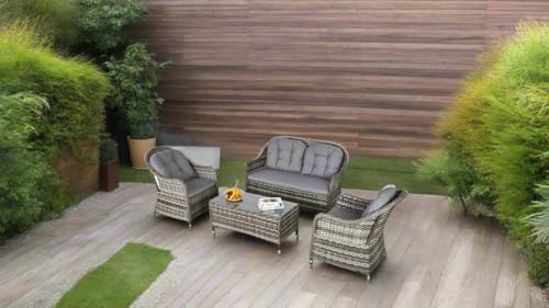 Garden Store Direct St Tropez Aluminium Rattan Garden Furniture Dining/Lounge Sets Perfect for Conservatories, Patios and all Gardens (4 Seat Lounge Set) - Image 2