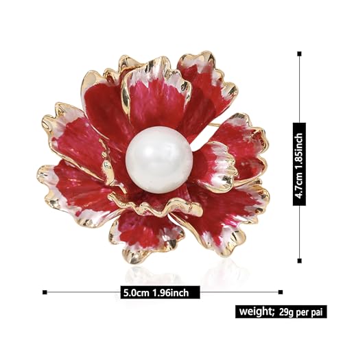 Image of GBAHFY Crystal Pearl Flower Brooches Pins Fashion Beautiful Created Floral Brooch Good Idea for Party Dance Wedding Banquet for Elegant Women