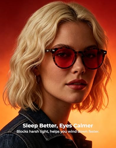 Image of TIJN Blue Light Blocking Glasses Men Women Vintage Thick Round Rim Frame Eyeglasses