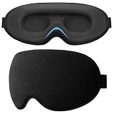 Gritin Schlafmaske für Seitenschläfer Herren & Damen Bequem, Upgrade 3D Schlafbrille mit Verstellbar Gummiband, Atmungsaktive Lichtblockierend, Ergonomische Augenmaske für Nickerchen, Flugzeug usw.