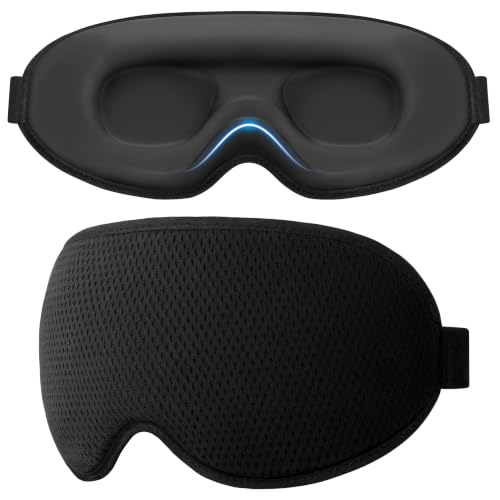 Gritin Schlafmaske für Seitenschläfer Herren & Damen Bequem 3D Schlafbrille