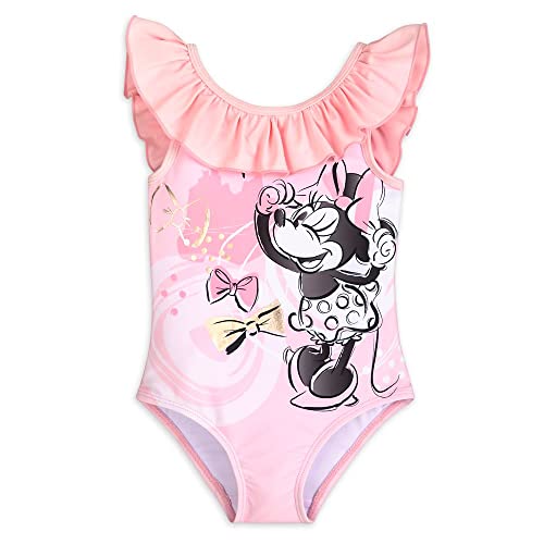 Disney Minnie Mouse Deluxe Three-Piece Swimsuit For Girls, Size 3 Multicolored #TOP3