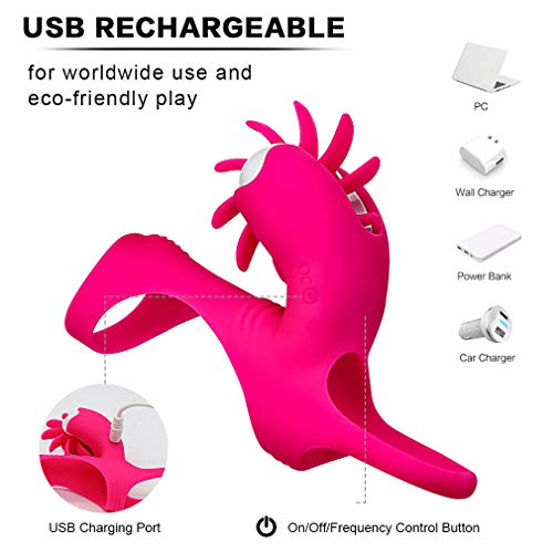 Stimulateur clitờridiên couple et anneau vibrant haut de gamme silicone - 2