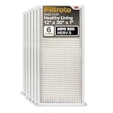 Filtrete 12x30x1 Luftfilter, MPR 300, MERV 5, Clean Living Basic Dust 3 Monate Plissee 1 Zoll Luftfilter, 6 Filter