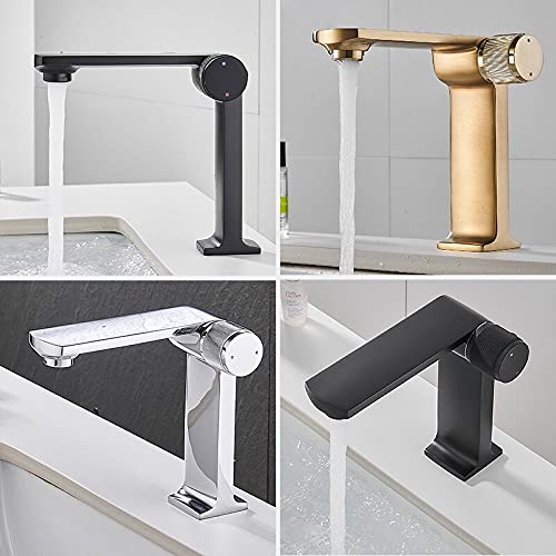 Robinet de lavabo de salle de bain mitigeur cascade noir