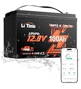 Litime 12V 100Ah Trolling Motors LiFePO4 Battery (Group 31), 12 Volt Bluetooth Lithium Batteries,...