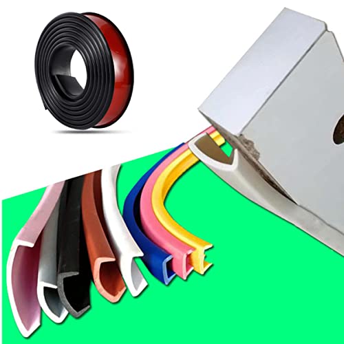 Paraspigoli per mobili a forma di U in TPE, strisce di protezione per bordi in legno per armadi, tavoli, piani di lavoro e tavole in legno con ritagli sagomati, nastro di bordatura, paraspigoli (5m×