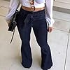 Pantete Womens High Waisted Bell Bottom Jeans Denim High Rise Flare Jean Pants with Belt