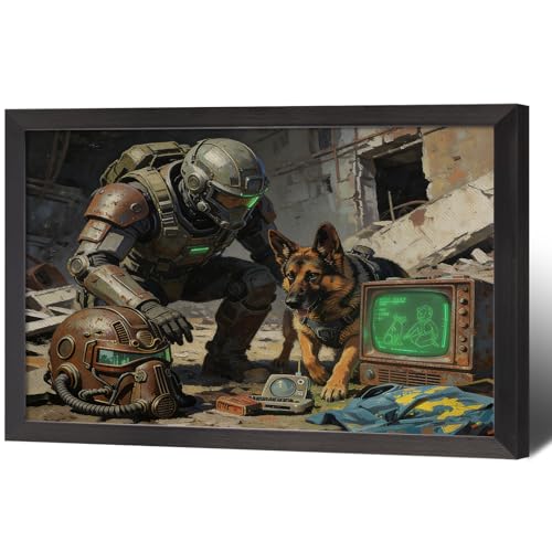Fall-out Power Armor & Dog Wasteland Art Posters 8x10