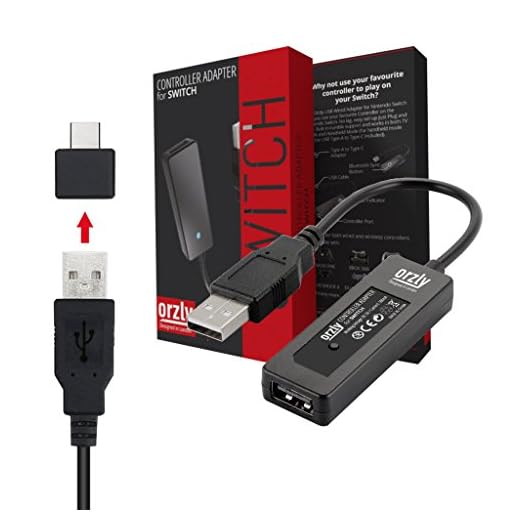 Orzly Pro USB Dongle Wireless Controller Converter for Nintendo Switch - Includes Type C Adapter for GamePad Mode Use - (Supports most XBOX, Playstation, and 3rd Party BluTooth Wireless Controllers)