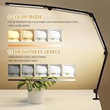 AILBTON LED Desk Lamp with Clip,Multi-Angle Flexible 4 Sections 3 Light Sources Office Desk Lamp,4 Color Temperatures and 5 Brightness Levels,Night Eye Care Table Lamp - Image 3